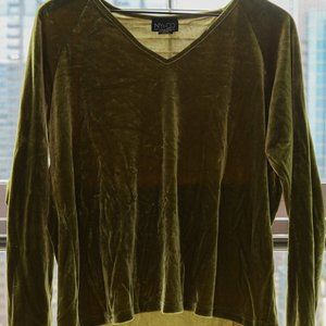 Velvet long sleeve top